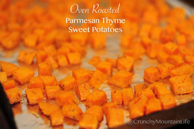 Oven Roasted Parmesan Thyme Sweet Potatoes